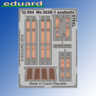 Me262B-1 STEEL Seatbelts Revell 1:32 Eduard Photoetch