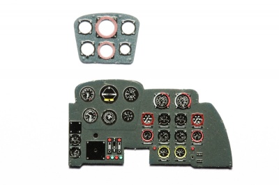 Me-262 A Coloured Photoetch Instrument Panels - ''JustStick'' Ready to fit (designed for Trumpeter kits) 1:32 Yahu Models