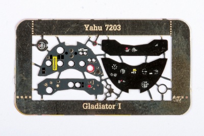 Gladiator Mk.I Coloured Photoetch Instrument Panels (designed for Airfix / Sword / Pavla kits) 1:72 Yahu Models