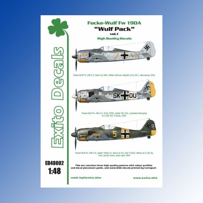 ED48002 - 1:48 Wulf Pack vol.1 - Focke-Wulf Fw 190A EXITO DECALS