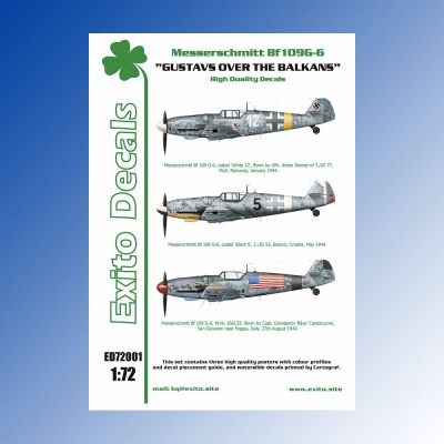 ED72001 - 1:72 Gustavs Over The Balkans - Messerschmitt Bf109G-6 EXITO DECALS