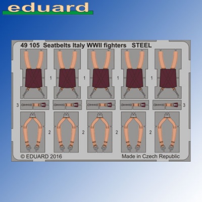 STEEL Seatbelts Italy Fighters WWII 1:48 Eduard Photoetch
