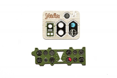 A6M2 Zero (Mitsubishi Green) Coloured Photoetch Instrument Panels - ''JustStick'' Ready to fit (designed for Trumpeter kits) 1:24 Yahu Models