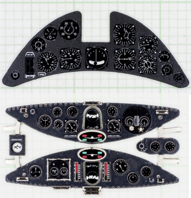 Fiat G.50 Coloured Photoetch Instrument Panels - ''JustStick'' Ready to fit (designed for SH kits) 1:32 Yahu Models