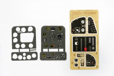 Dauntless Early Type (SBD-1/4) Coloured Photoetch Instrument Panels - ''JustStick'' Ready to fit (designed for Trumpeter kits) 1:32 Yahu Models