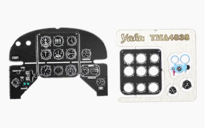 Yak-3 early Coloured Photoetch Instrument Panels - ''JustStick'' Ready to fit (designed for Eduard / Zvezda kits) 1:48 Yahu Models