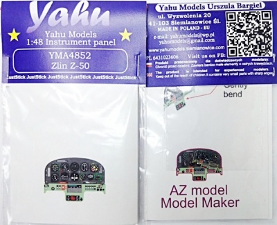 Zlin Z-50 Coloured Photoetch Instrument Panels - ''JustStick'' Ready to fit (designed for AZ Model / Model Maker kits) 1:48 Yahu Models