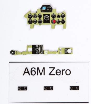 A6M2 (Nakajima Green) Coloured Photoetch Instrument Panels - ''JustStick'' Ready to fit (designed for Tamyia / Hasegawa / Airfix / FM kits) 1:72 Yahu Models