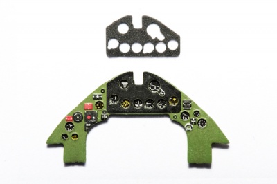 F4F Wildcat Coloured Photoetch Instrument Panels - ''JustStick'' Ready to fit (designed for Airfix / Hasegawa / Hobby Boss kits) 1:72 Yahu Models