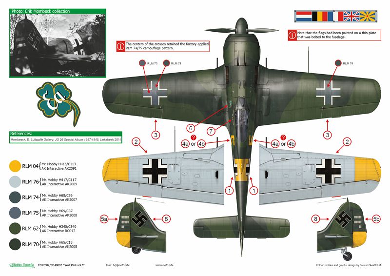 H-Model Decals 1/72 Focke-Wulf Fw 190F SG 77 # 72062