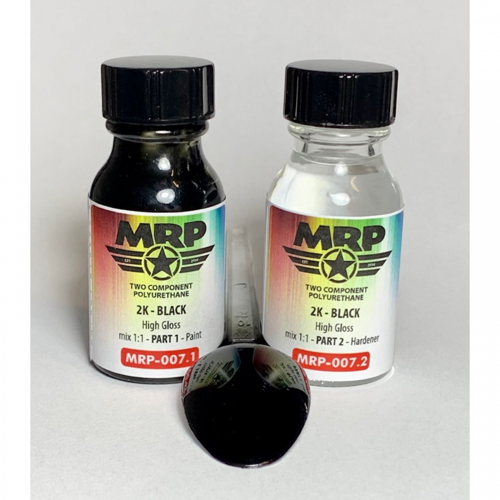MRP007 Black 2K (11 painthardener) 2x 15ml HM Hobbies