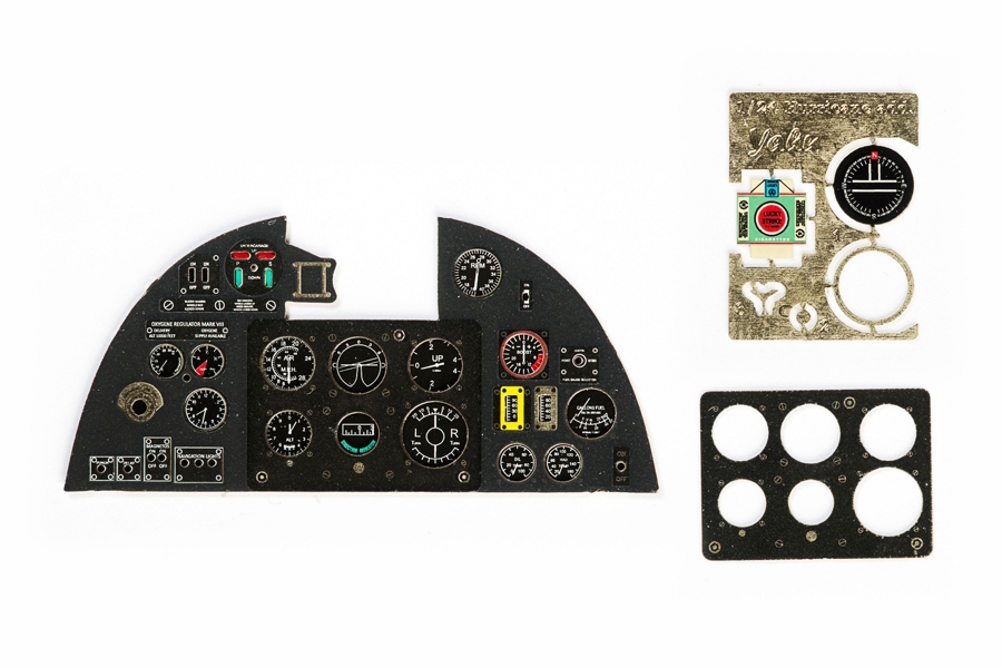 Hurricane Mk I Coloured Photoetch Instrument Panels - ''JustStick'' Ready to fit (designed for Trumpeter kits) 1:24 Yahu Models
