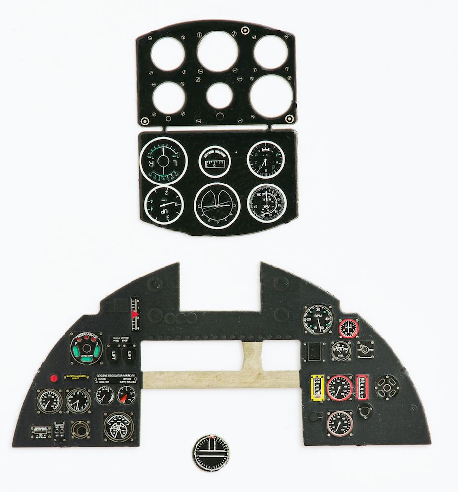 Typhoon early Coloured Photoetch Instrument Panels - ''JustStick'' Ready to fit (designed for Airfix kits) 1:24 Yahu Models