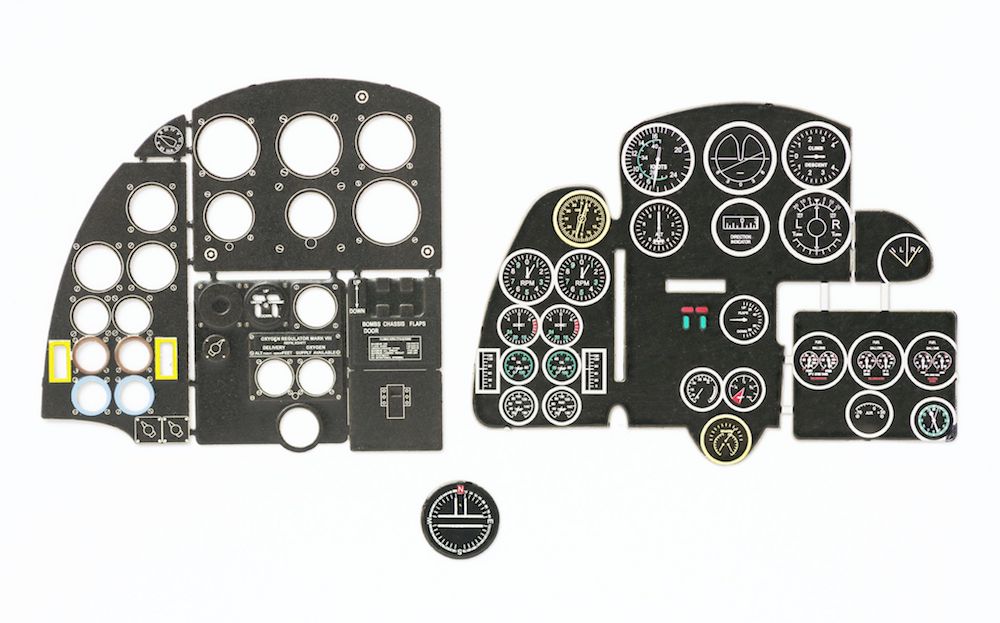 Mosquito NF.II / FB VI Coloured Photoetch Instrument Panels - ''JustStick'' Ready to fit (designed for Airfix kits) 1:24 Yahu Models