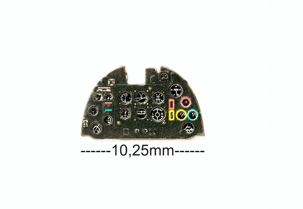 Spitfire II Coloured Photoetch Instrument Panels - ''JustStick'' Ready to fit (designed for Revell kits) 1:72 Yahu Models