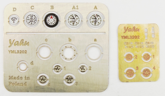 Albatros D.V Coloured Photoetch Instrument Panels (designed for Wingnut Wings kits) 1:32 Yahu Models