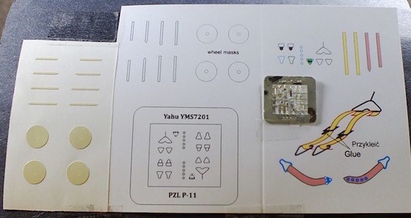 PZL P.11 Photoetch Accessory Set (includes masks for wheels) 1:72 Yahu Models