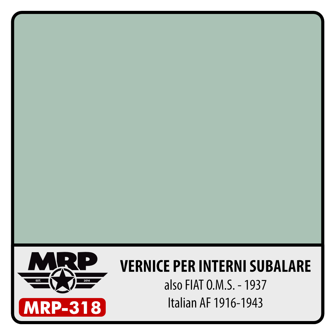 MRP-318 Vernice Per Interni Subalare Also FIAT O.M.S. 1937 Italian AF 1916-1943 30ml